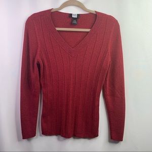 ⭐️5 for $20⭐️. Studio 1940 red sparkle sweater size 14/16W